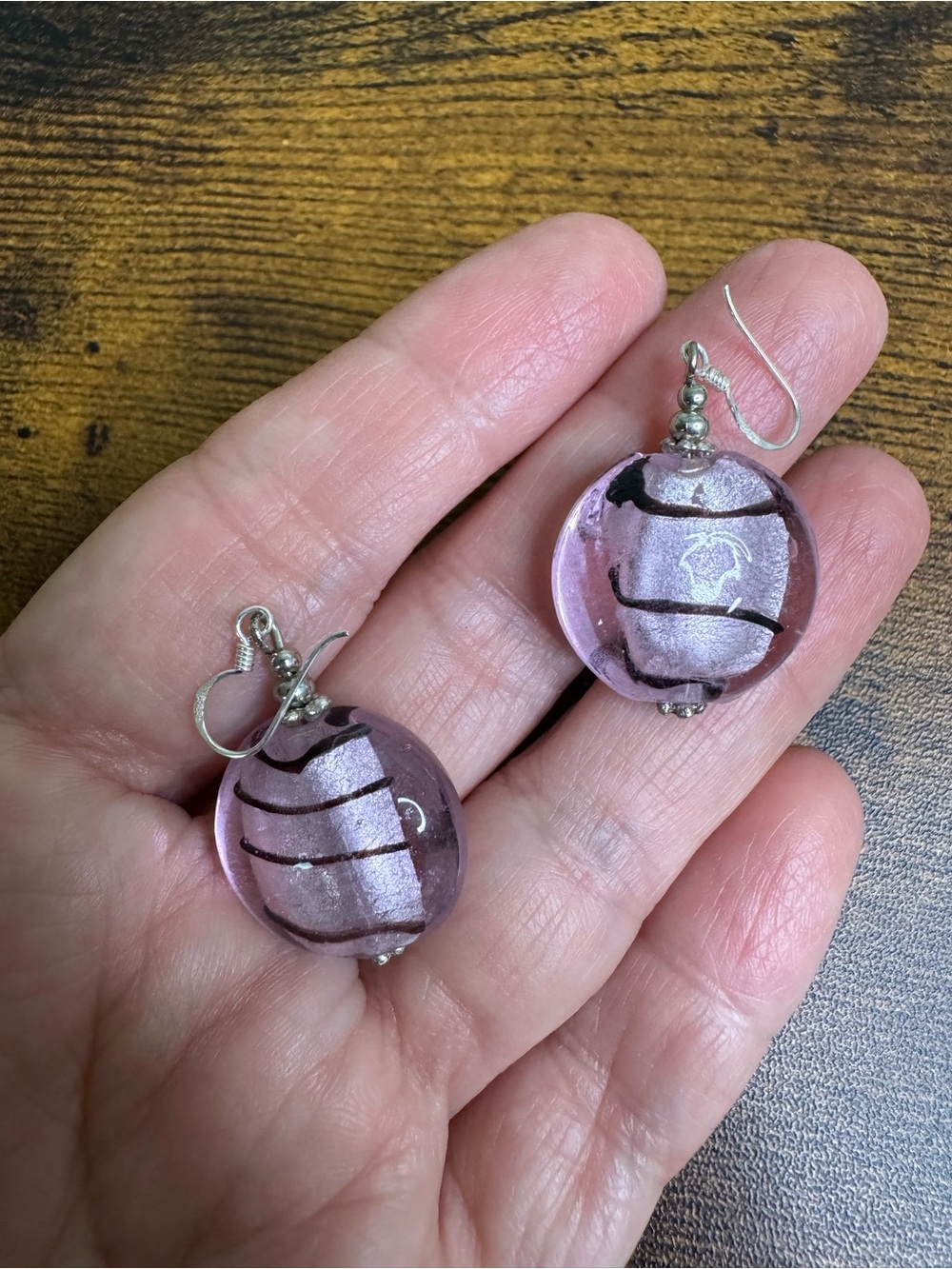 4/$20 Handcrafted Pink Glass Drop Earrings